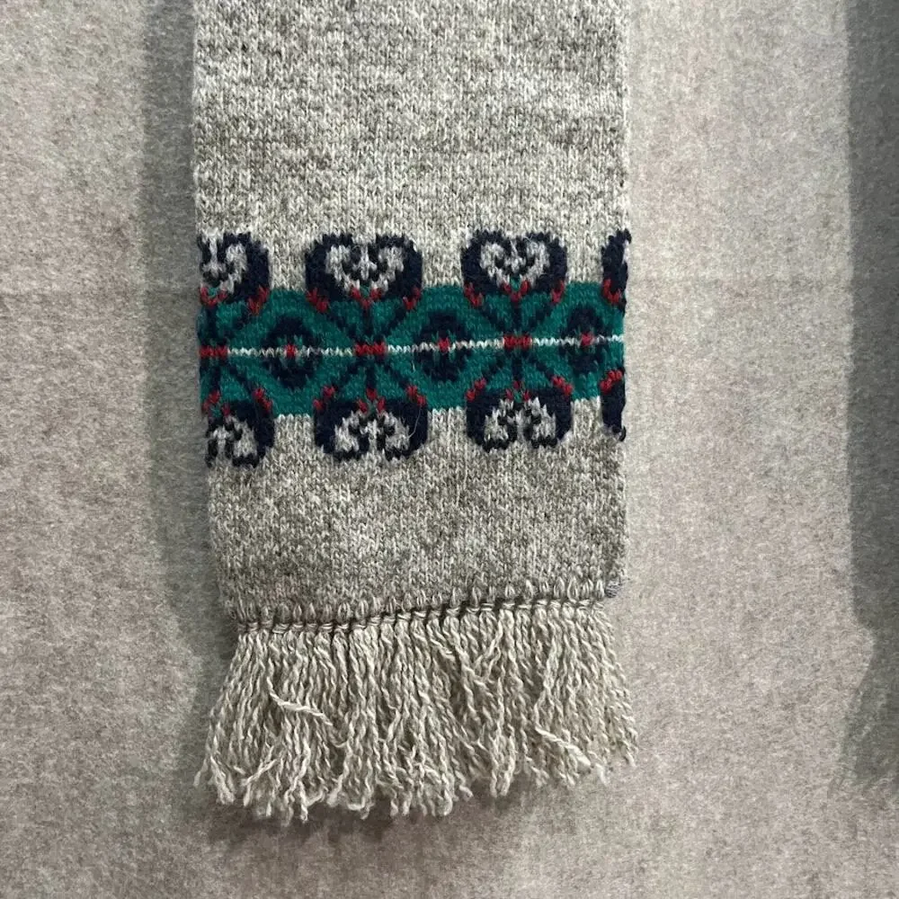 Lands‎ End Beige Nordic Wool Blend Knit Scarf
